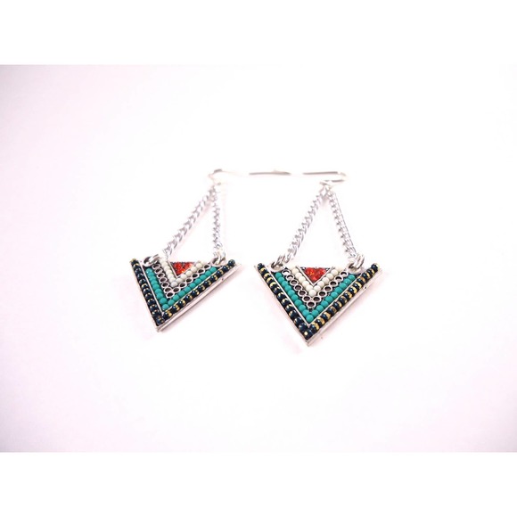 Geometric Earrings Handmade Jewelry - Picture 2 of 2